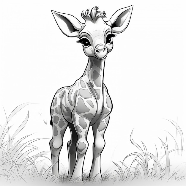 giraffe coloring for kids