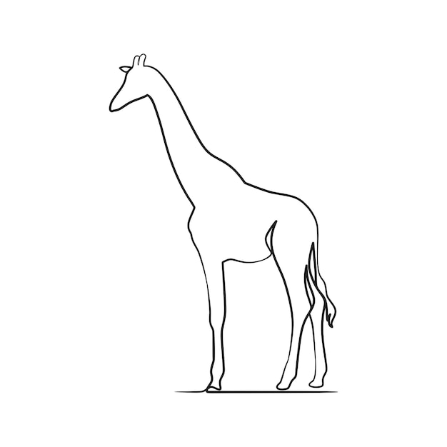 Giraffe continuous one line art design