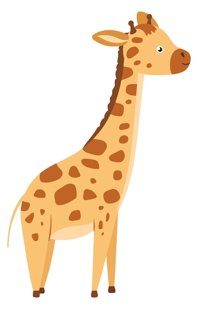 Vector giraffe dier leuk afrikaans safari fauna karakter geïsoleerd op witte achtergrond