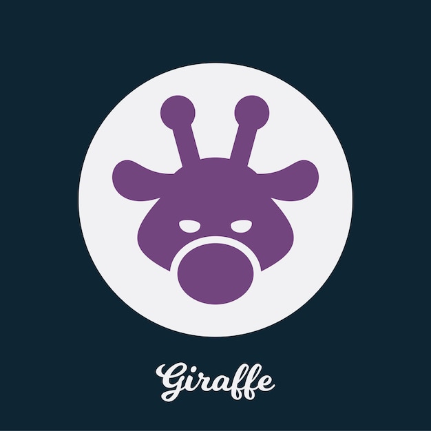 Giraffe flat icon design, logo symbol element