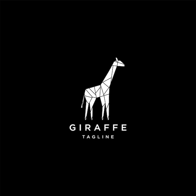 Modello di progettazione dell'icona di vettore del logo geometrico della giraffa