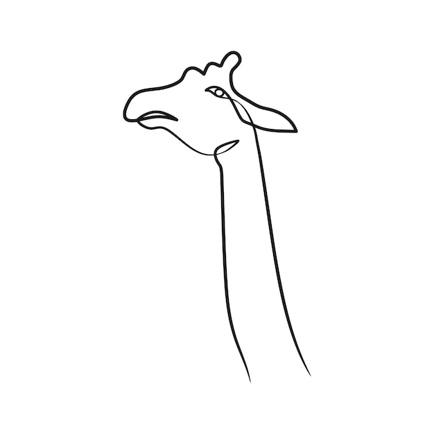 Голова жирафа непрерывный однострочный художественный дизайн
