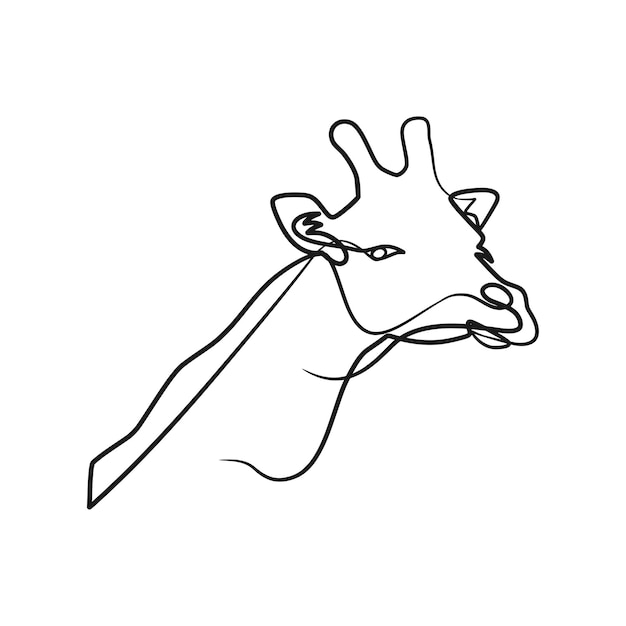 Giraffe head continuous one line art design