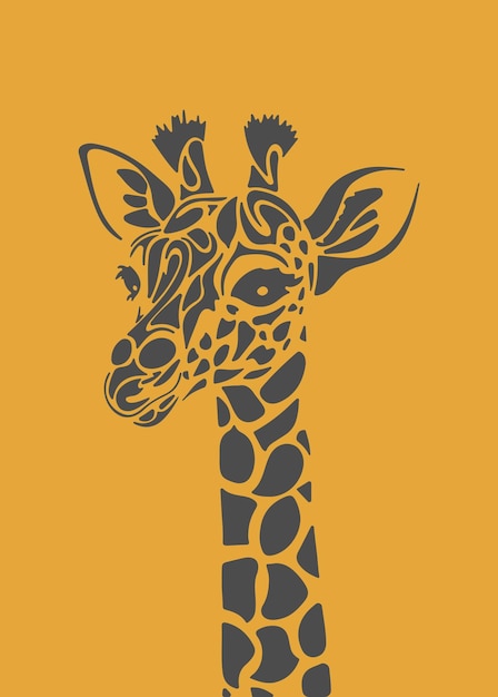 Giraffe head illustration