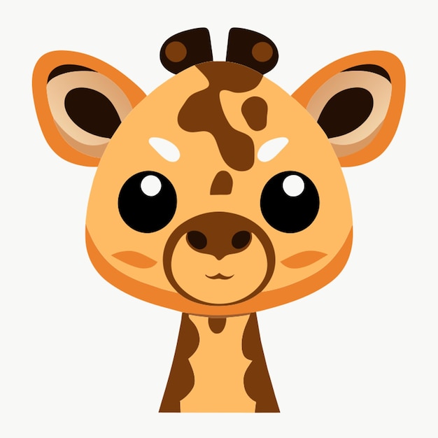 Vettore un logo a testa di giraffa il più piccolo logo vettoriale piatto senza dettagli fotografici realistici illustrazione vettoriale