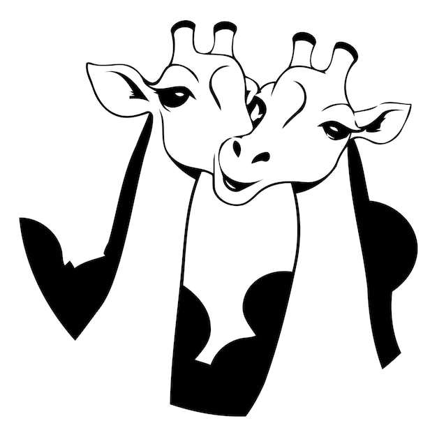 Vettore illustrazione vettoriale della testa di giraffa