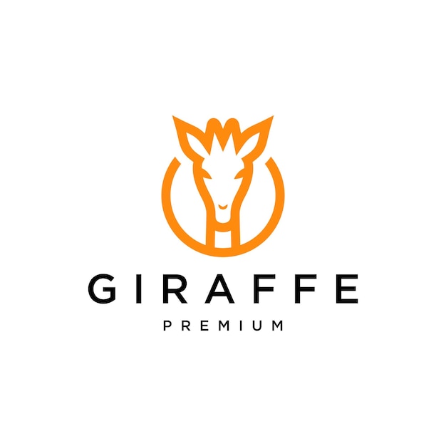 Giraffe hoofd logo pictogram ontwerpsjabloon