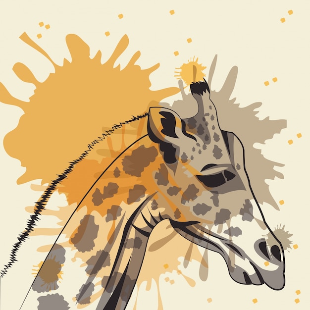 Giraffe icon. Animal and art 