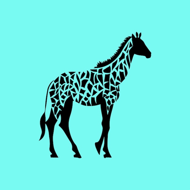 Giraffe icon Giraffa camelopardalis is eventoed ungulate mammal