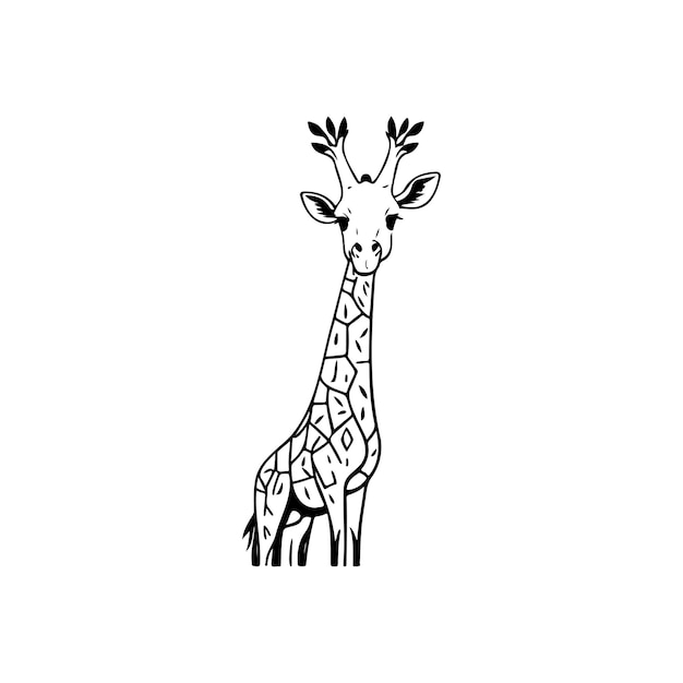 Giraffe Icon handtekening zwarte kleur wildlife day logo vector element en symbool