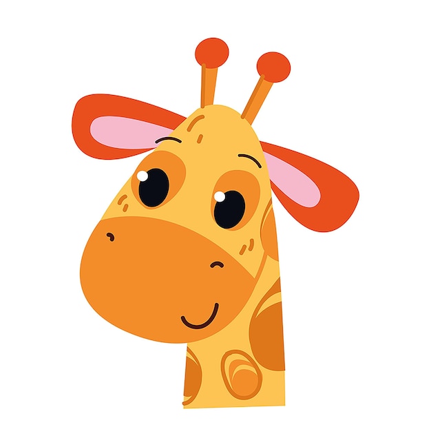 Giraffe icoon en symbool vector illustratie Kinderachtige stijl geïsoleerd Baby dieren dierentuin