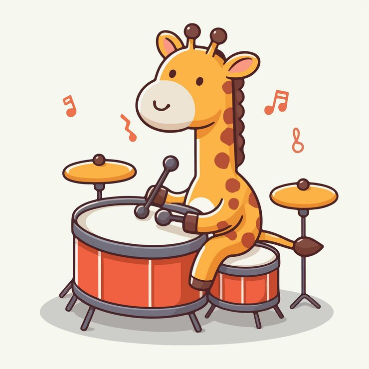 Vector giraffe illustration for kids