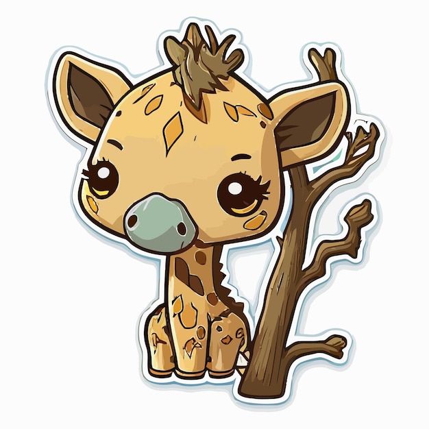 Vector giraffe illustration for kids