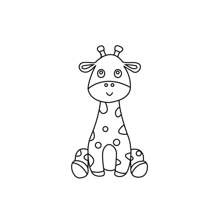 Vector 기린 라인 아트