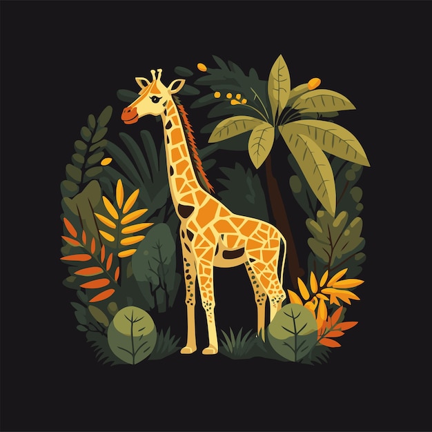 Giraffe logo dierlijk karakter logo mascotte vector cartoon ontwerpsjabloon