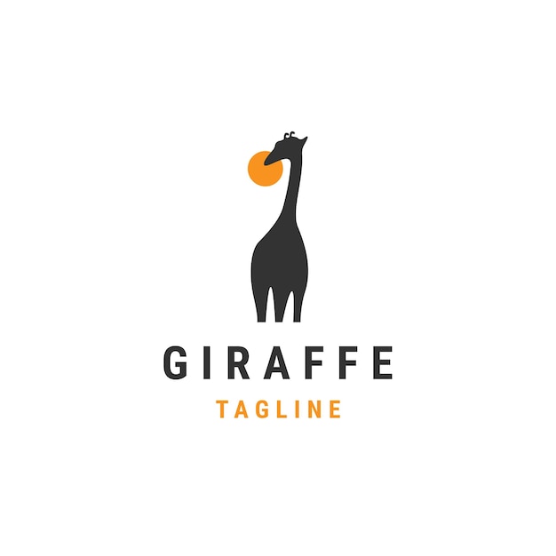 Giraffe logo ontwerp sjabloon platte vector illustrator