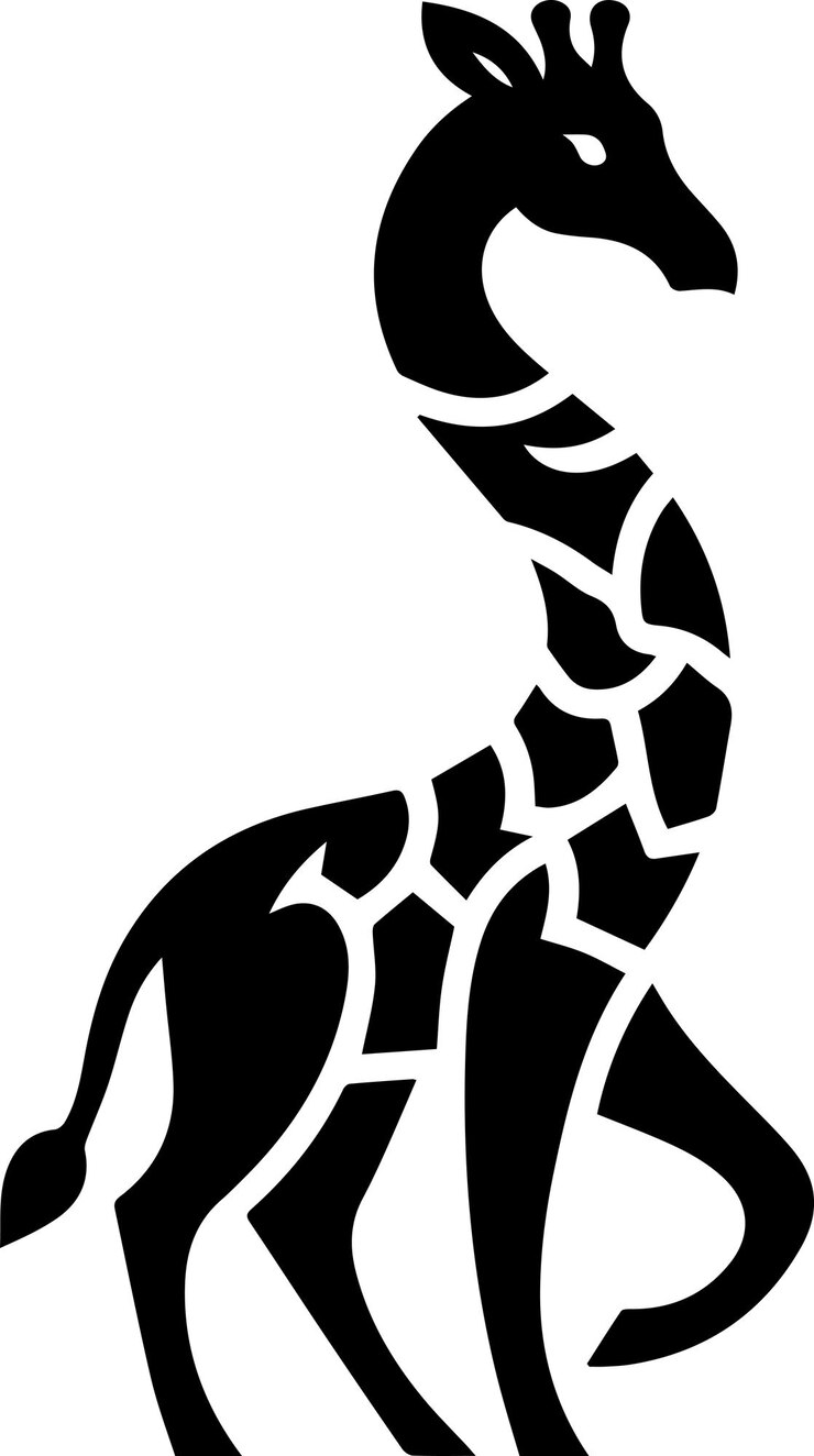 giraffe logo vector silhouette illustration 5