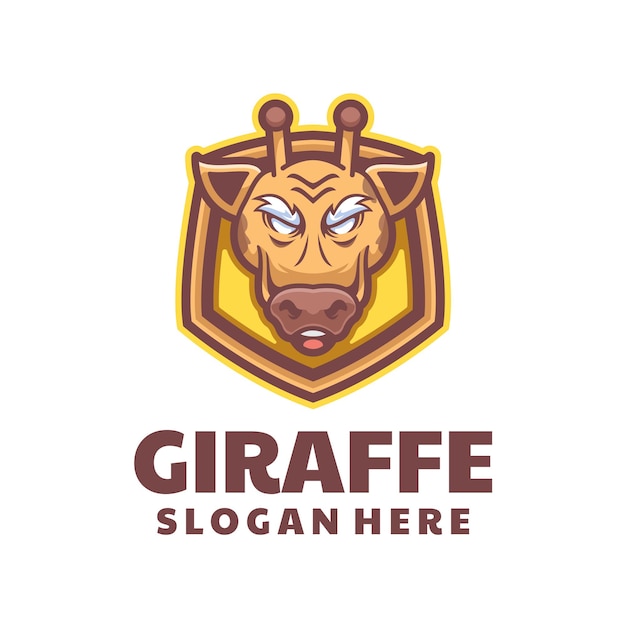 Vettore logo della mascotte della giraffa