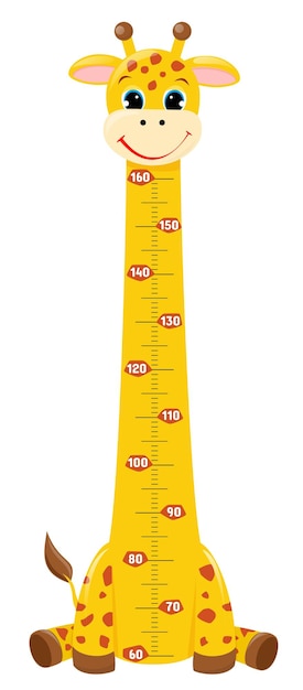 Giraffe Meter wall or height chart on white background