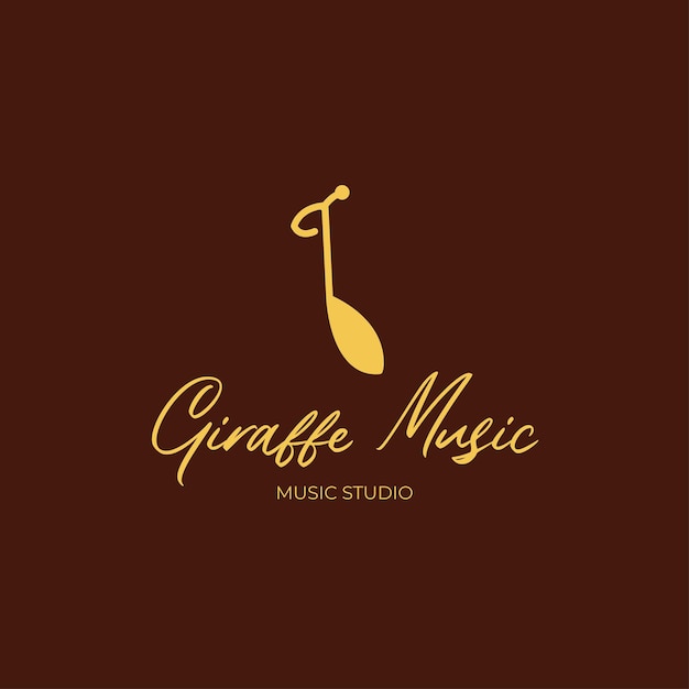 Giraffe muziek logo ontwerp inspiratie minimalistische moderne muziek notitie logo sjabloon vector illustrati