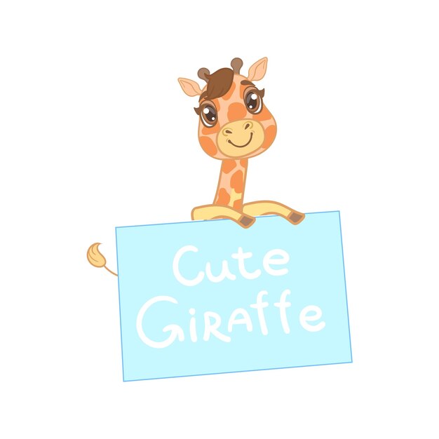 Giraffe Behind A Paper Banner