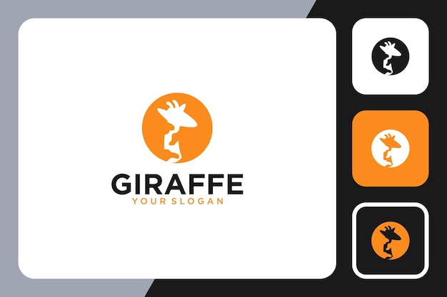 giraffe silhouette logo design inspiration