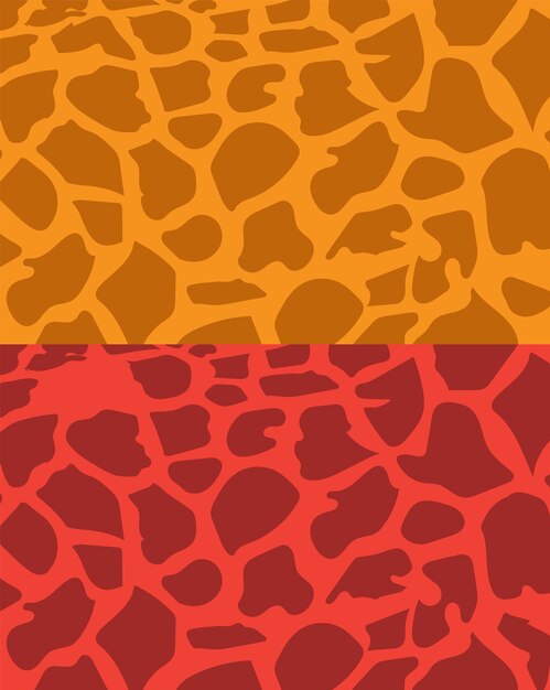 Vector giraffe skin pattern in orange or red color