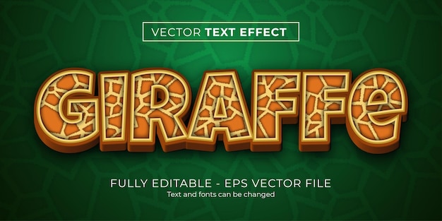 Vector giraffe teksteffect bewerkbaar