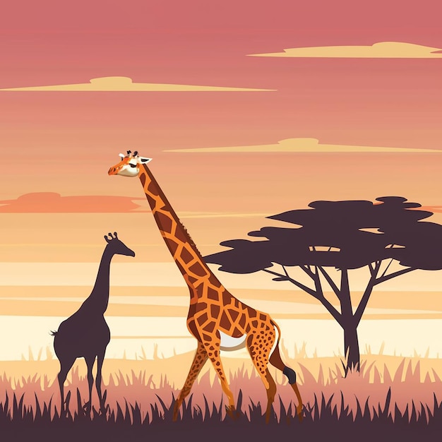 Vector giraffe vector illustrations