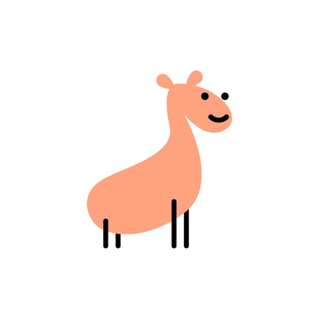 Жирафа. Векторный логотип в стиле жирной линии
