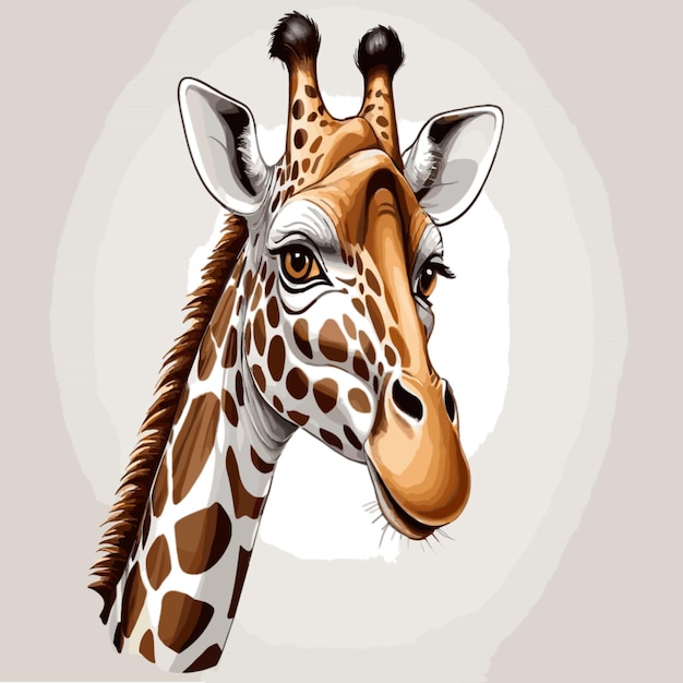 Giraffe vector on a white background