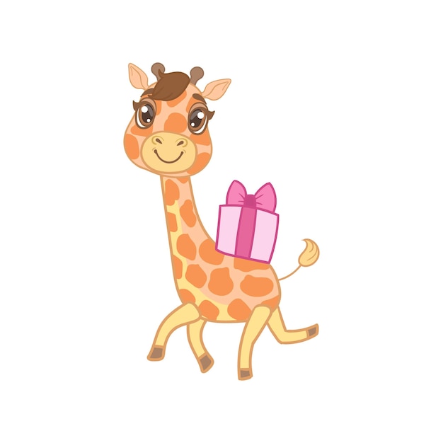 Giraffa con regalo sul retro