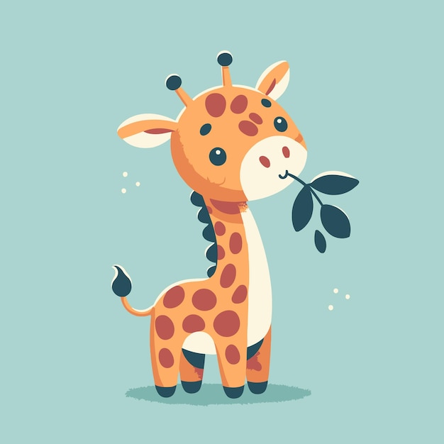 Vettore una giraffa con una giraffa sulla schiena e un'immagine di una giraffa sul fondo