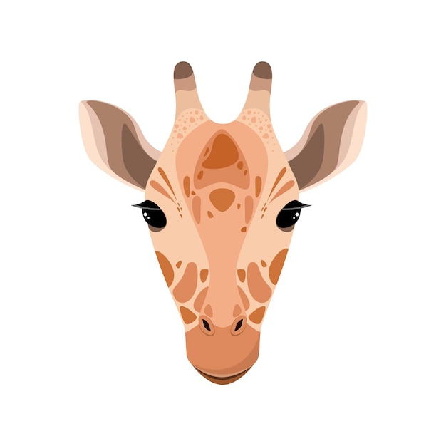 Testa di giraffa su sfondo bianco cartoon design