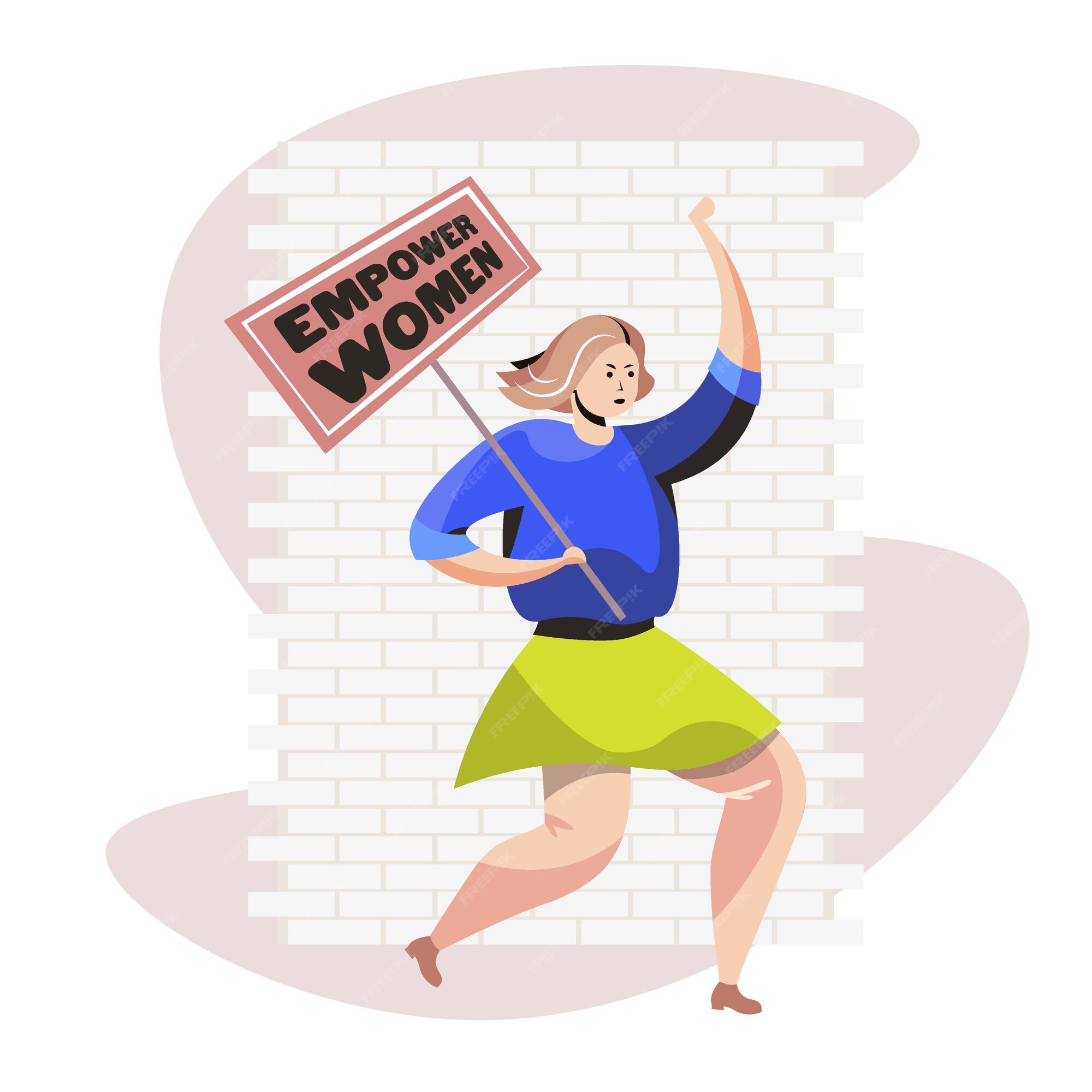 Premium Vector | Girl activist holding poster female empowerment movement women power concept full length vector illustration Premium Vector | Girl activist holding poster female empowerment movement women power concept full length vector illustration
