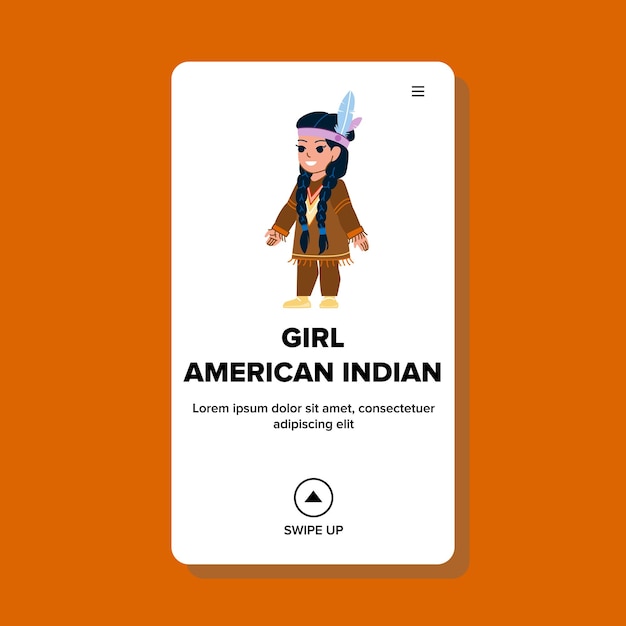 女の子のアメリカのインドのベクトル