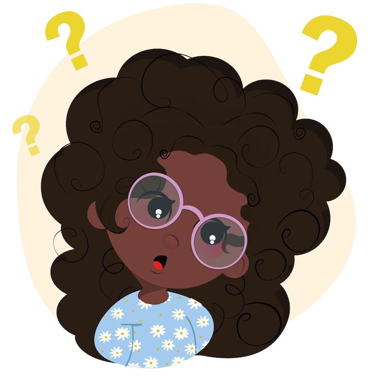 Vector girl asking questions illustration 