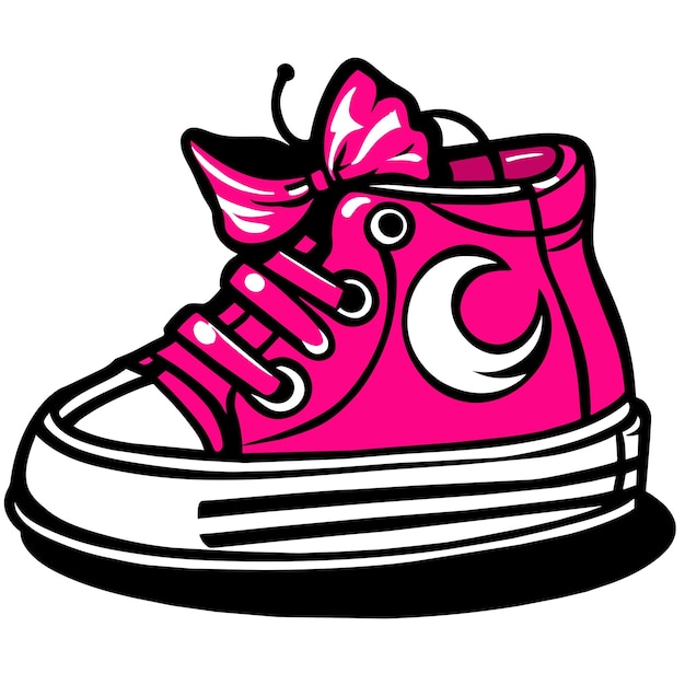 Иллюстрация набора детской обуви для девочек