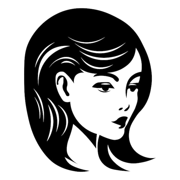 Vector girl black icon on white background