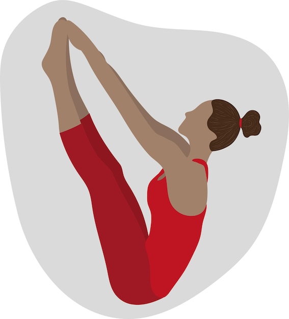 A girl in a blue suit is doing yoga. asana. flexibility. high quality vector illustration.