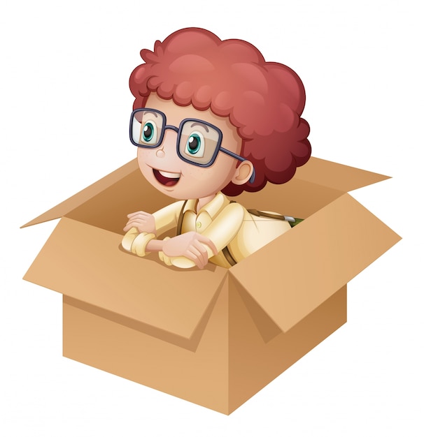 Vector a girl in a box