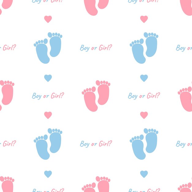 girl or boy gender party seamless pattern for printing on fabric or paper