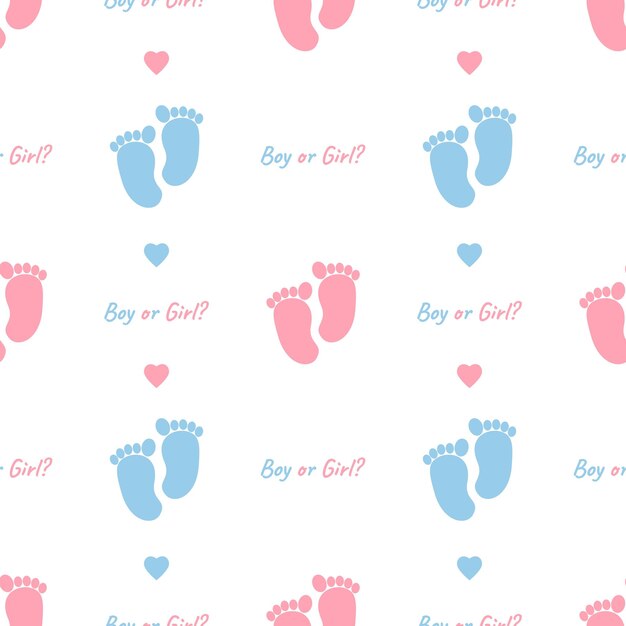 Girl or boy Gender party Seamless pattern for printing on fabric or paper