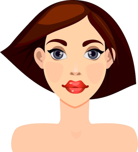 Girl brunette vector illustration portrait face avatar