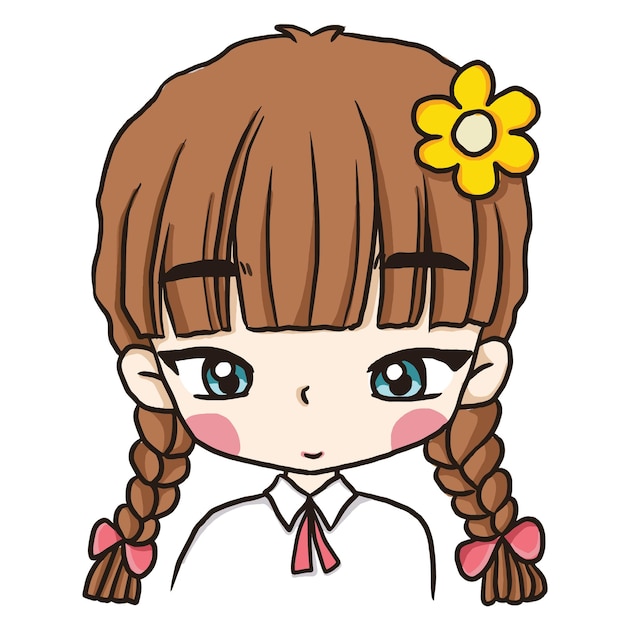 少女漫画の落書きかわいいアニメぬりえページかわいいイラスト描画キャラクターちびマンガコミック