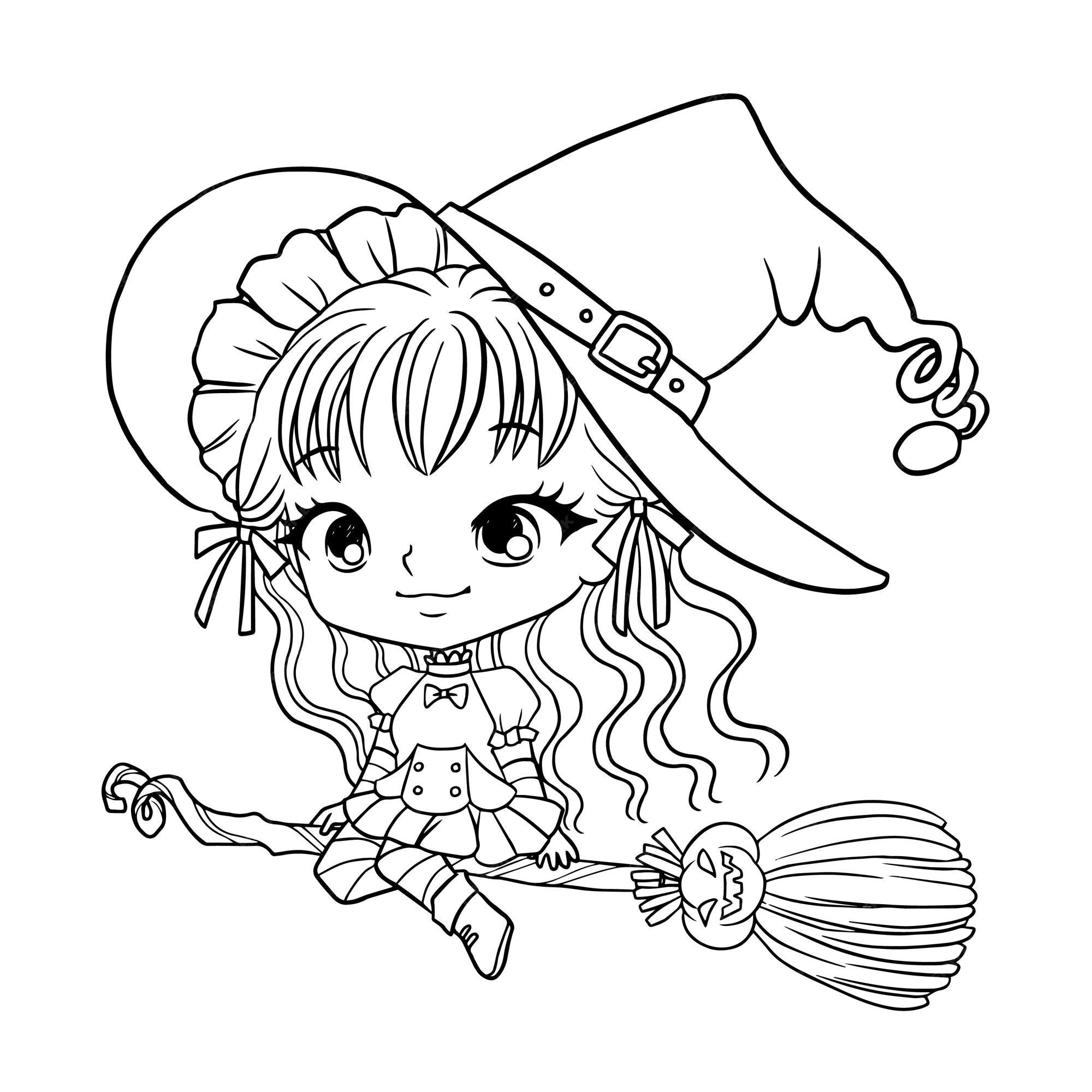 girl profile cartoon avatar doodle kawaii anime coloring page cute