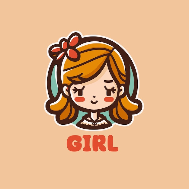 Girl cartoon icon Vector illustration of a girl with ponytail