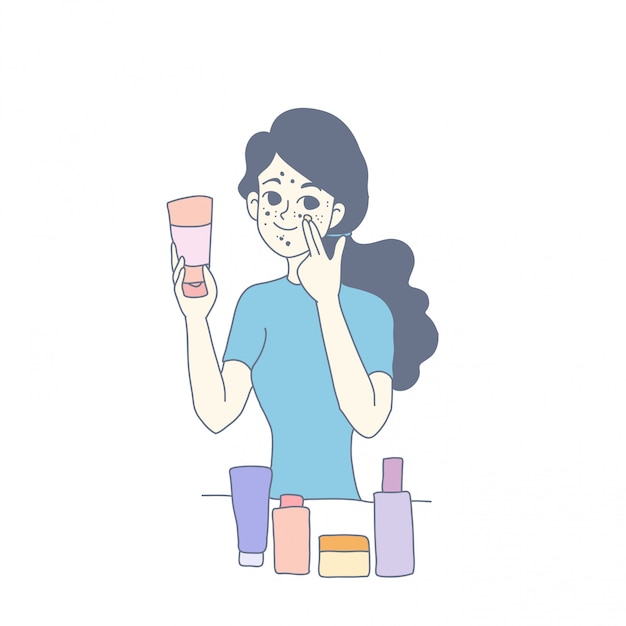 벡터의 여자 캐릭터 디자인