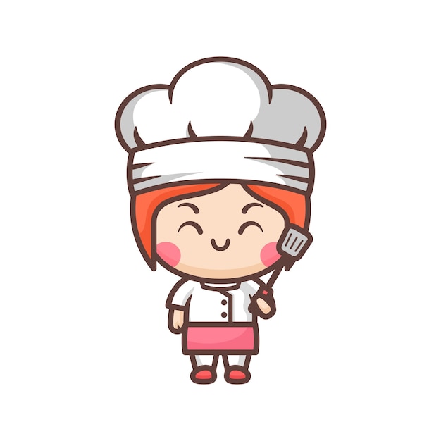 Girl chef character illustration