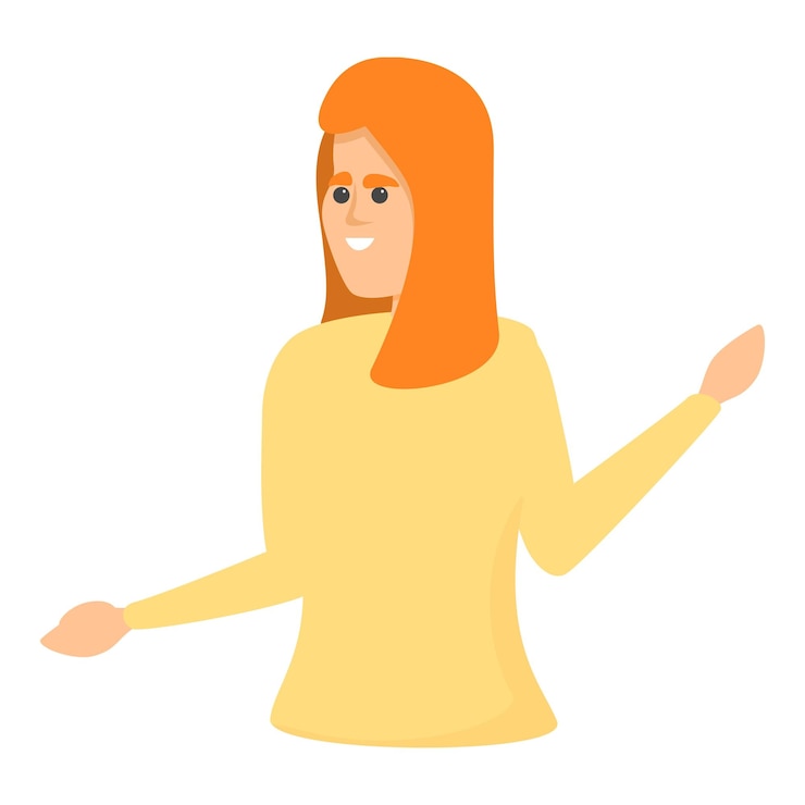 Вектор иконка девушки-коллеги мультфильм о векторной иконке девушки-коллеги для веб-дизайна, выделенной на белом фоне